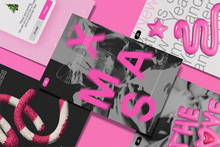 Načíst obrázek do prohlížeče Galerie, Pink Christmas Cards Editable Template
